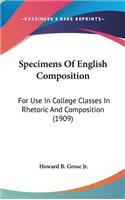 Specimens Of English Composition