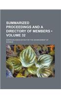Summarized Proceedings and a Directory of Members (Volume 32): (English)