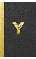 Y: Executive Monogram Initial Journal: (Black Leather Look Personalized Monogrammed Memories Journal Notebooks)