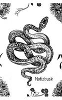 Notizbuch: Snake - Journal Arbeitsheft I Liniertes Papier mit integrierten Seitenzahlen l Ohne Ränder I Tagebuch I 120 Seiten I "6x9" I A5 I Soft Cover