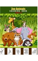 Zoo Animals Coloring Book: Forest Wildlife Coloring Book An Adult Coloring Book Featuring Beautiful Forest Animals, Birds, Plants and Wildlife for Stress Relief and Relaxation