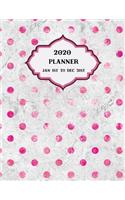 2020 Planner Weekly and Monthly Marble Pink Dots