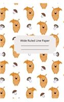 Cute Baby Squirrel Theme Wide Ruled Line Paper