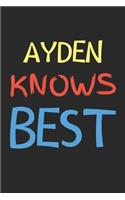 Ayden Knows Best: Lined Journal, 120 Pages, 6 x 9, Ayden Personalized Name Notebook Gift Idea, Black Matte Finish (Ayden Knows Best Journal)