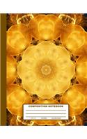 Composition Notebook: Yellow Mandala Cover Design - College Ruled - 120 Blank Lined Pages - 8.5" X 11" - Matte Finished Soft Cover