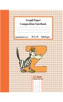 Graph Composition Notebook 4 Squares per inch 4x4 Quad Ruled 4 to 1 / 8.5 x 11 100 Sheets: Cute Funny Zebra Gift Notepad / Grid Squared Paper Back To School Gift Notebook For Math Teens Science Adults Students Programmers note taking and f