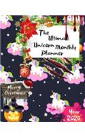 The Ultimate Merry Christmas Unicorn Monthly Planner Year 2020: Best Gift For All Age, Keep Track Planning Notebook & Organizer Logbook For Weekly And Monthly Purpose To Create, Schedule And Manage To Achieve You