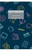 Notizbuch A5 Muster ABC Schule School Chemie Dreieck Lineal: - 111 Seiten - EXTRA Kalender 2020 - Einzigartig - Kariert - Karo - Raster - Geschenk - Geschenkidee
