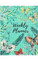 Weekly Planner: Butterfly Weekly Planner Blank - Undated (8.5x11) 52 Weeks