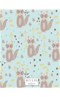 Notebook: Cute raccoon on green cover and Dot Graph Line Sketch pages, Extra large (8.5 x 11) inches, 110 pages, White paper, Sketch, Draw and Paint(3 Cute Raccoon on Green Notebook)