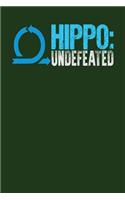 Hippo: Undefeated: Dark Green, Blue & White Design, Blank College Ruled Line Paper Journal Notebook for Project Managers and Their Families. (Agile and Scr