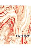 Sketchbook: 8" x 10", Drawing Sketchbook, Unlruled Notebook, Drawing Paper Pad, Swirl (Red) - (Sketch book)