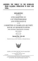 Assessing the threat to the homeland from al-Qaeda operations in Iran and Syria