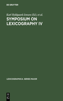 Symposium on Lexicography IV