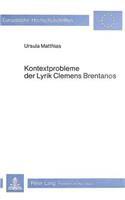 Kontextprobleme der Lyrik Clemens Brentanos