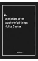 Experience is the teacher of all things. -Julius Caesar
