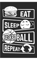 Eat Sleep Basketball Repeat: Blank Dot Grid Notebook for People who like Humor Sarcasm