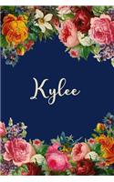 Kylee: Personalized Name Floral Design Matte Soft Cover Notebook Journal to Write In. 120 Blank Lined Pages