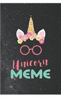 Unicorn Meme: Family Grandma Women Mom Memory Journal Blank Lined Note Book Mother's Day Holiday Gift