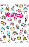Sketchbook: Cute Drawing Note Pad and Sketch Book for Kids, Girls and Adult - Large 8.5 x 11 Matte Cover with White Interior (Perfect for Sketching, Coloring, W