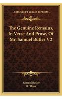 The Genuine Remains, in Verse and Prose, of Mr. Samuel Butler V2