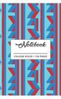 Notebook: Bright Geometric Tribal Pattern Colorful Lined Paperback Notebook.