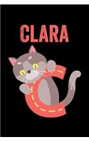 Clara: Journal (Diary, Notebook) Personalized Custom Name Cute Alphabet Cat Birthday Gift for Girls