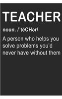 Teacher A Person Who Helps You Solve Problems You'd Never Have Without Them