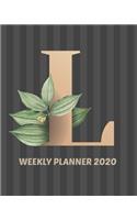 Weekly Planner 2020: January - December 2020 - Monthly View - Weekly View with Hourly AM/PM - Calendar Views - Monthly Review & Performance and Alphabet Cover - Monday s