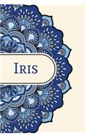 Mandala Notebook with Personalized Monogram Iris