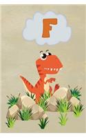 F: Personalized Monogram Initial Notebook/Journal(6 Dinosaur Notebook)