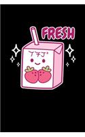 Fresh: Notebook For Japanese Pop Culture Lovers Featuring A Cute Kawaii Strawberry Juice Box