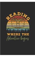 Reading Where The Adventure Begins: Dotted Bullet Notebook (6" x 9" - 120 pages) Reader Themed Notebook for Daily Journal, Diary, and Gift