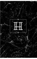 H: Personalized Monogrammed Journal (Notebook/Diary) Gift for Friend Office Teacher Black Marble