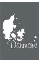 Danmark - Slate Grey Lined Notebook with Margins (Denmark): 101 Pages, Medium Ruled, 6 x 9 Journal, Soft Cover
