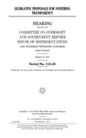 Legislative proposals for fostering transparency