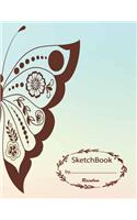 Sketchbook by Rainbow: Blank pages, Extra large (8.5 x 11) inches, 110 pages, White paper, Sketch, Draw and Paint - Butterfly Cover