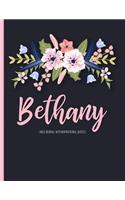 Bethany: Personalized Black XL Journal with Gold Lettering, Girl Names/Initials 8.5x11, Journal Notebook with 110 Inspirational Quotes, Journals to Write in 