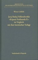 Juraj Ratkaj Velikotaborskis Kripozti Ferdinanda II Im Vergleich Mit Ihrer Lateinischen Vorlage