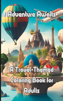 Adventure Awaits A Travel-Themed Coloring Book for Adults
