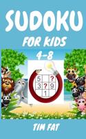 Sudoku for Kids 4-8: 62 Animal Sudoku Puzzles for Kids Age 4 - 8 (Easy To Medium) with Solutions - 4x4 Puzzle Grids (Sudoku Puzzle Books for Kids)- Activity Book for Kid