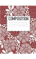 Composition: Flowers Journal (Standard Size Wide Ruled Personalized Floral Diary)