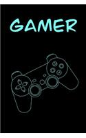 Gamer: grüner Controller Notizbuch mit Soft Cover mit 100 Seiten zum ausfüllen für alle Games, DinA5, 6x9 Gaming, Steam, Spiele aller Art