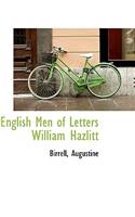 English Men of Letters William Hazlitt