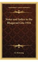 Notes and Index to the Bhagavad Gita 1916
