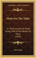 Hints for the Table: Or the Economy of Good Living, with a Few Words on Wine (1859)(English)