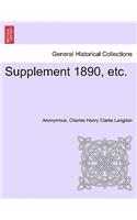 Supplement 1890, Etc.