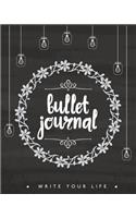 Bullet Journal Dot Grid for 90 Days, Numbered Pages Quarterly Journal Diary, Flower Chalkboard Art Design for Women: Large Bullet Journal 8x10 with 110 Dot Grid Pages with Number