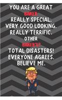 You Are A Great Baker Really Special Very Good Looking: Baker Funny Trump Career Office Graduation Gift Journal / Notebook / Diary / Unique Greeting Card Alternative