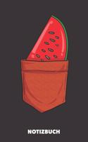 Notizbuch: Taschen-Wassermelone DIN A5 blanko - 120 Seiten für kreative Trendsetter (schwarz)